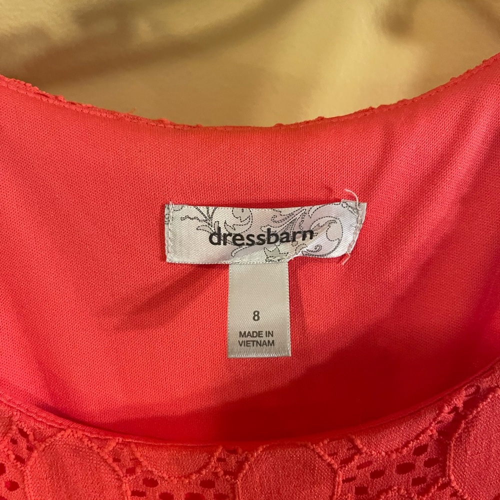 Dress barn Size 8 coral knee length dress